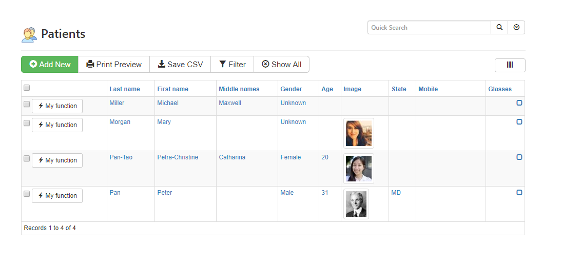 Add Button (Table View) | AppGini Helper